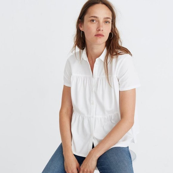 Madewell Tops - Madewell Seamed Button Down Shirt. Size: L
